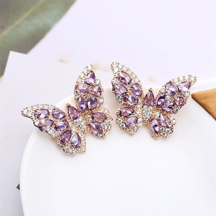 #142 Luxury Cubic Zirconia Earrings - 18K Gold Plated | Bo Cheng Jewelry