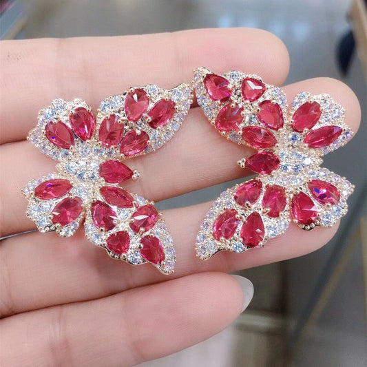 #142 Luxury Cubic Zirconia Earrings - 18K Gold Plated | Bo Cheng Jewelry
