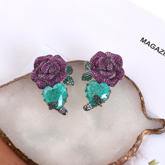 #149 Recommended Color Zircon Ear Accessories - 18K Gold Plated | Bo Cheng Jewelry