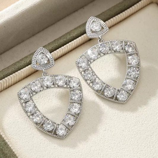 #153 Fashion Simulated Diamond Popular Earrings - 18K Gold Plated | Bo Cheng Jewelry