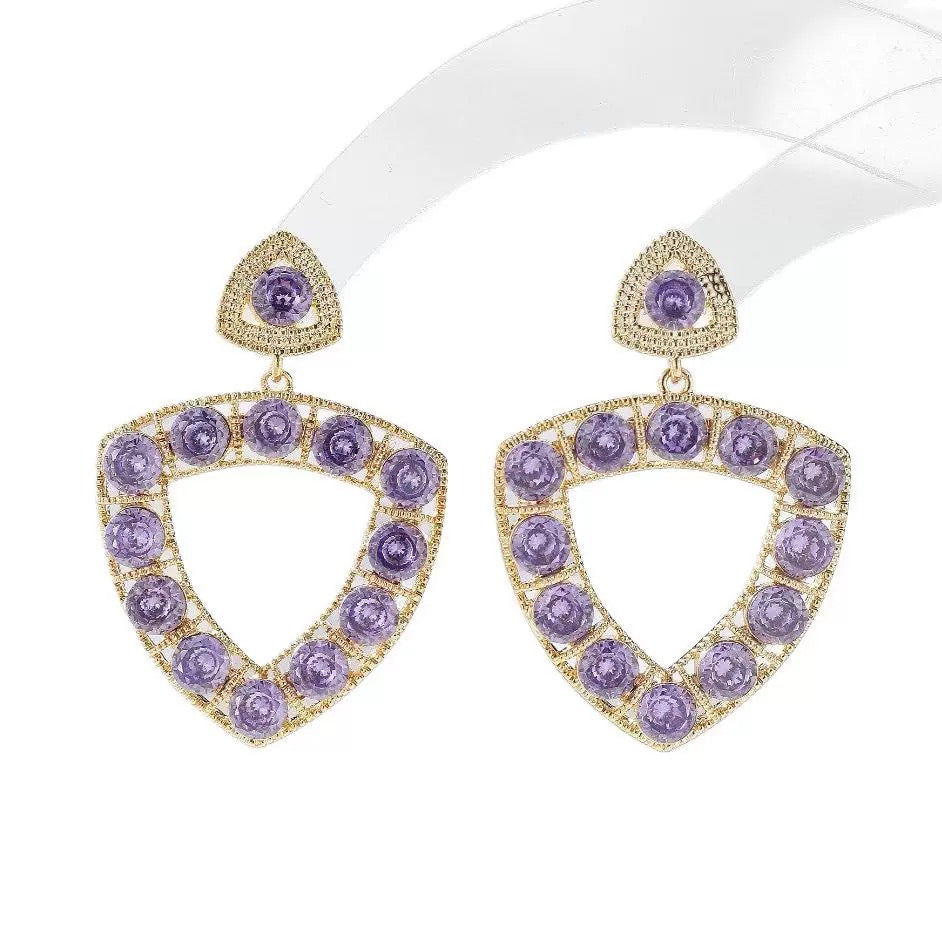 #153 Fashion Simulated Diamond Popular Earrings - 18K Gold Plated | Bo Cheng Jewelry