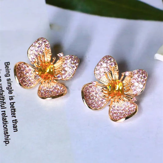 #178 Simulated Diamond Micro-set Stud Earrings wholesale - 18K Gold Plated | Bo Cheng Jewelry