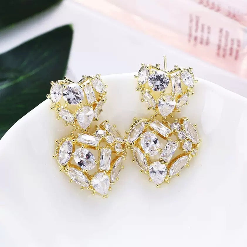#190 Exquisite Cubic Zirconia New Stud Earrings wholesale - 18K Gold Plated | Bo Cheng Jewelry