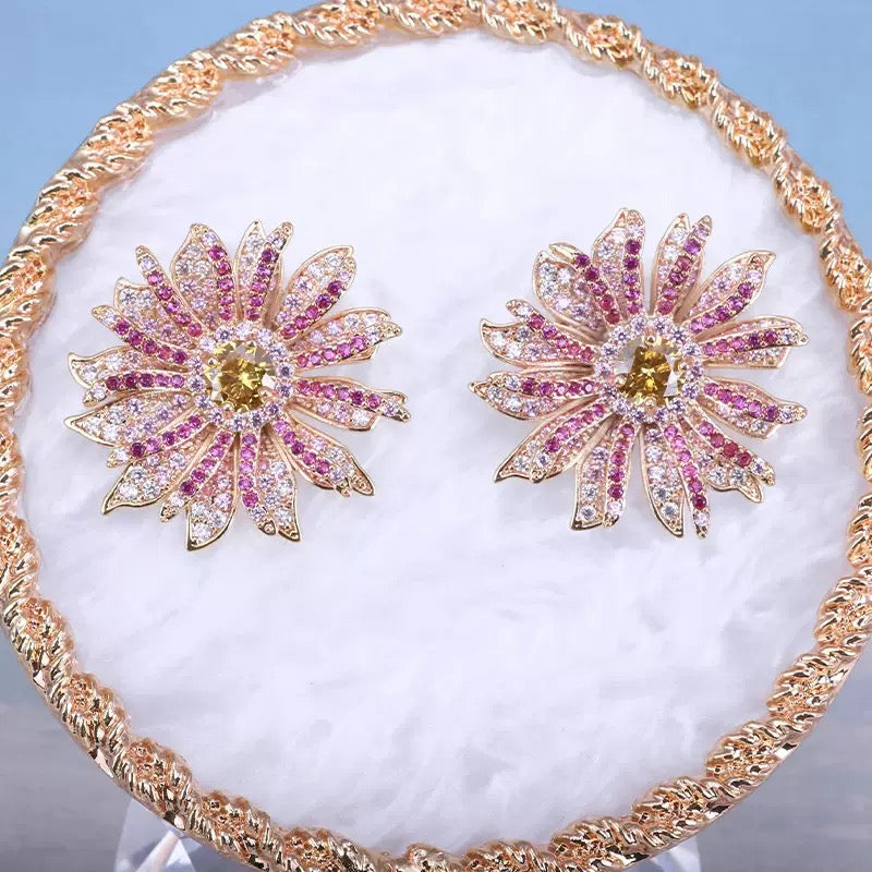 #196 Luxury Zircon Trendy Earrings - 18K Gold Plated | Bo Cheng Jewelry