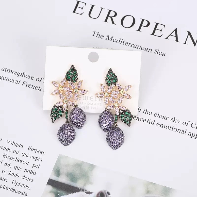 #205 Design Cubic Zirconia Stud Earrings - 18K Gold Plated | Bo Cheng Jewelry