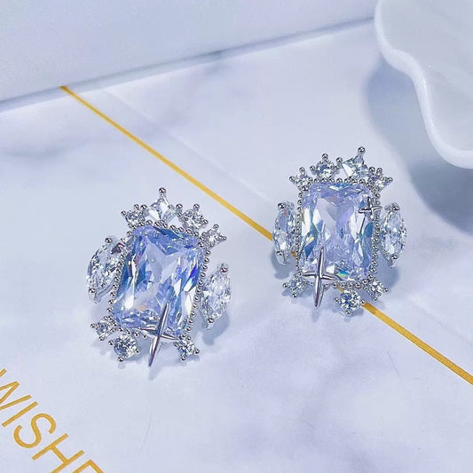 #206 Simulated Diamond Micro-set Ear Accessories - 18K Gold Plated | Bo Cheng Jewelry
