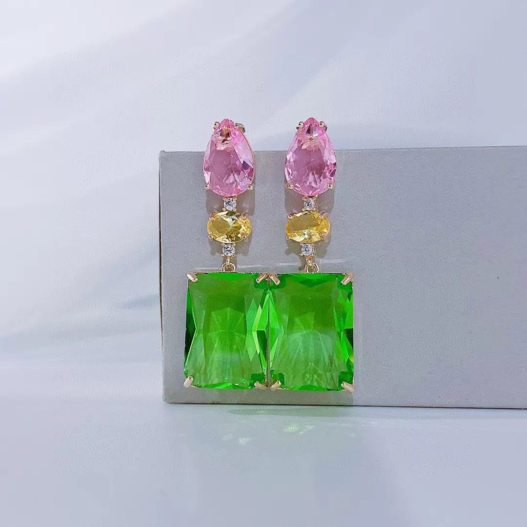 #213 Luxury Simulated Diamond Earrings wholesale - 18K Gold Plated | Bo Cheng Jewelry