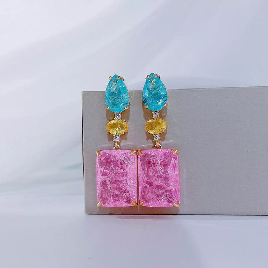 #213 Luxury Simulated Diamond Earrings wholesale - 18K Gold Plated | Bo Cheng Jewelry