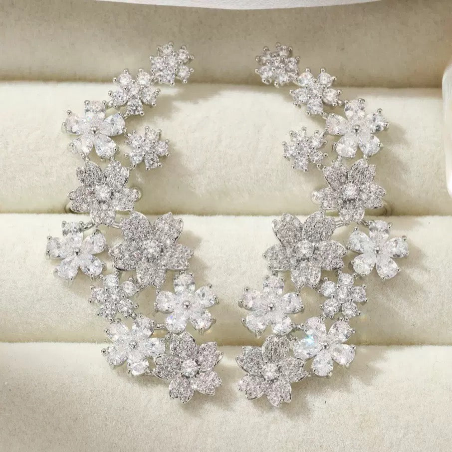 #225 Simulated Diamond Sparkling Earrings wholesale - 18K Gold Plated | Bo Cheng Jewelry
