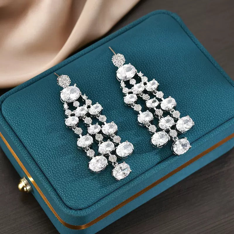#231 Crystal Luxury Earrings - 18K Gold Plated | Bo Cheng Jewelry