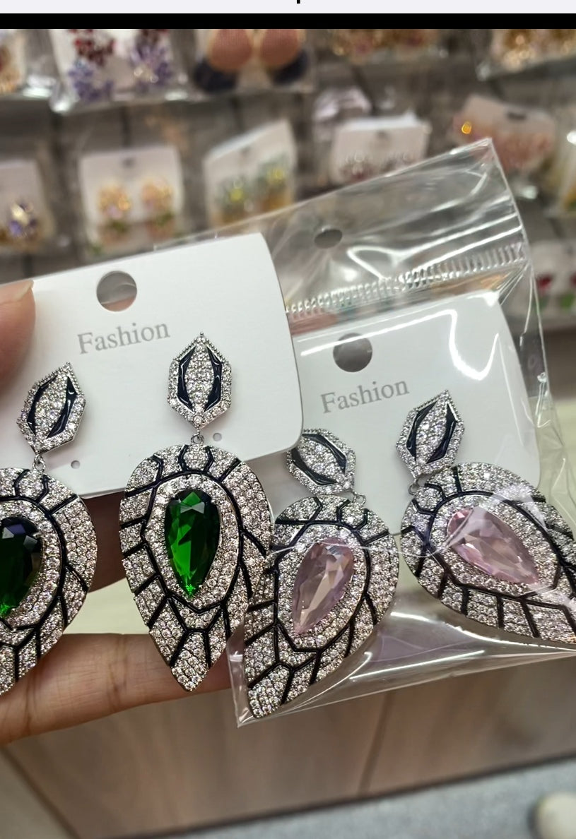 Luxury colorful zircon new earrings 18K gold plated wholesale