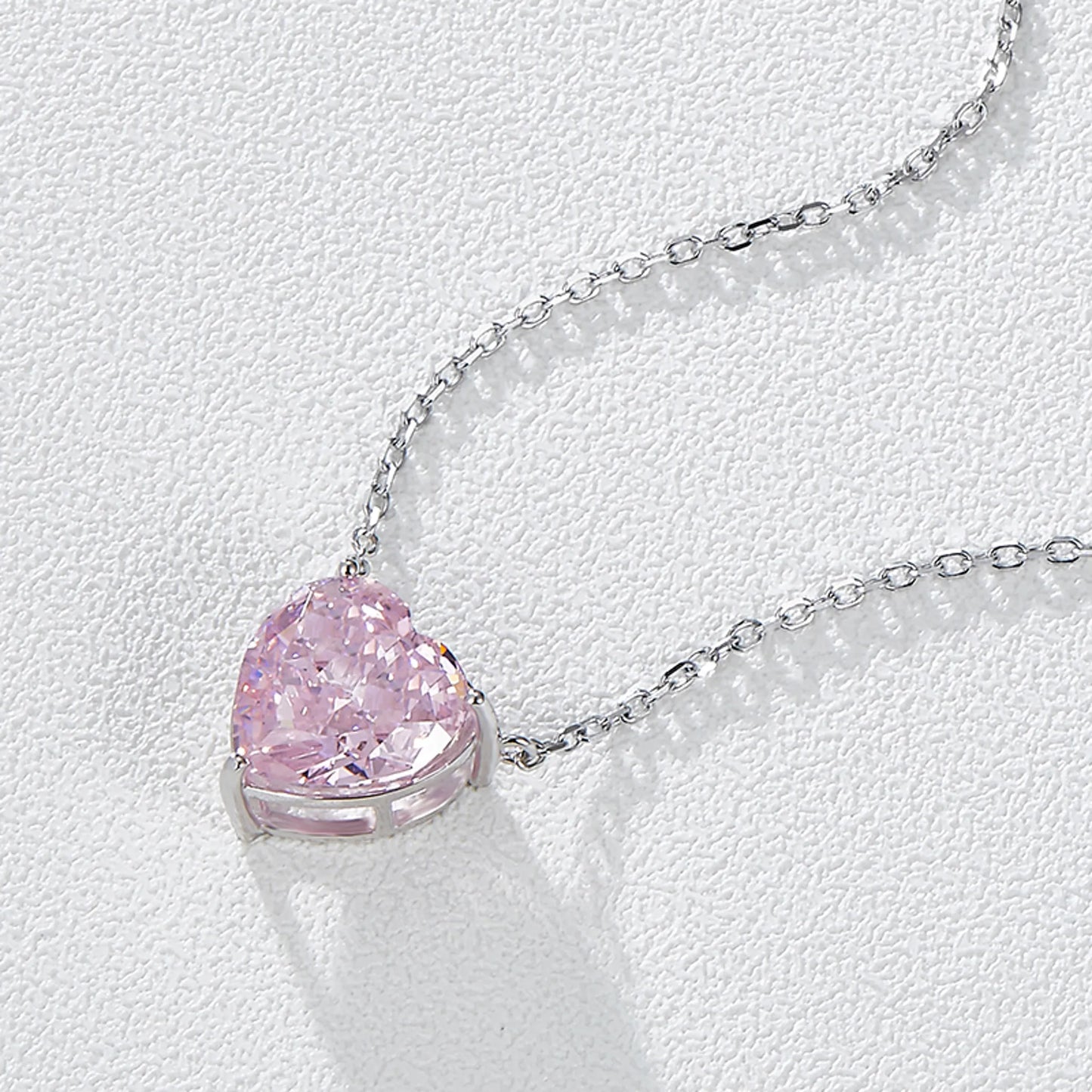 High Carbon Simulated Diamond Heart, necklace