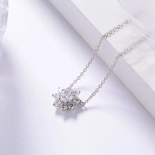 Sunflower necklace worn on neck gold plated supplier