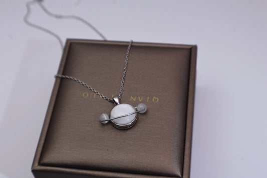 Galaxy Necklace 925 Silver Moonstone Dainty Women Wholesale View 2