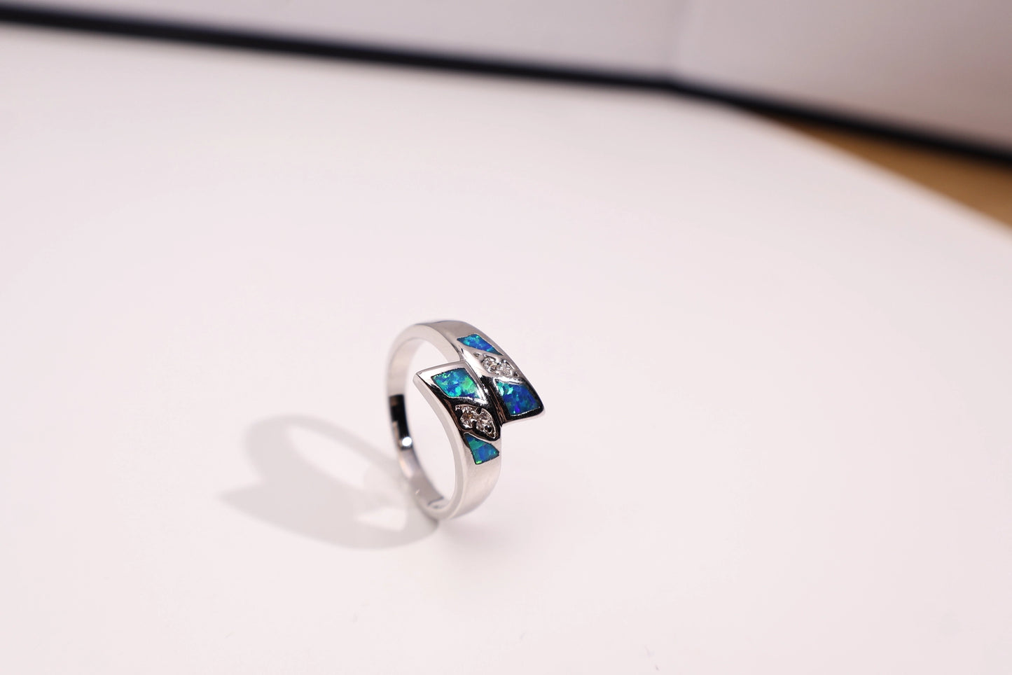 Synthetic Opal Open Band Ring