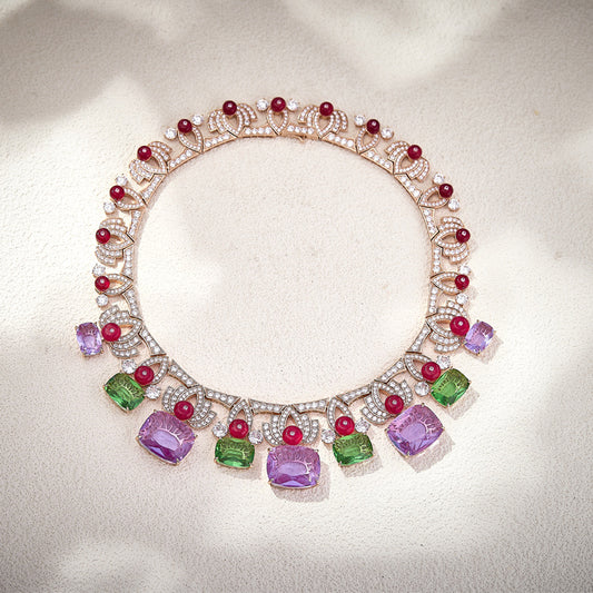 Wholesale Red Bead Lotus Necklace
