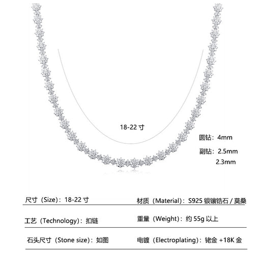 925 Silver Fashion Sunflower Necklace | Moissanite or CZ | Wholesale