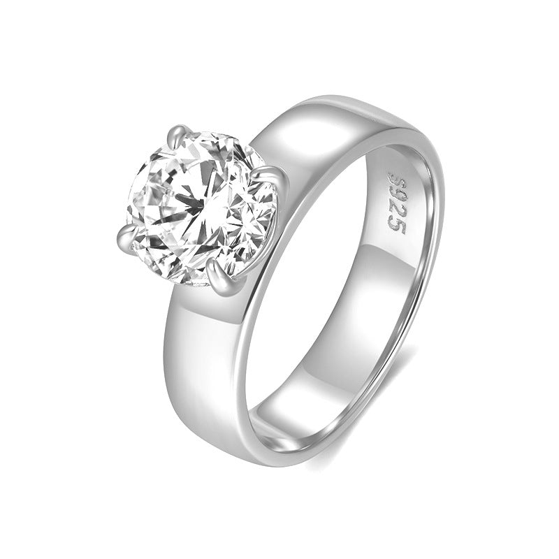 925 Silver 2 Carat Solitaire Ring | Moissanite or CZ
