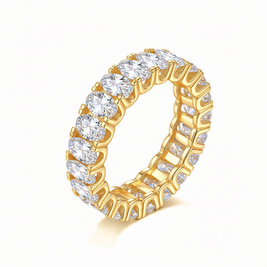 925 Silver 3.5mm Oval Ring | Moissanite or CZ