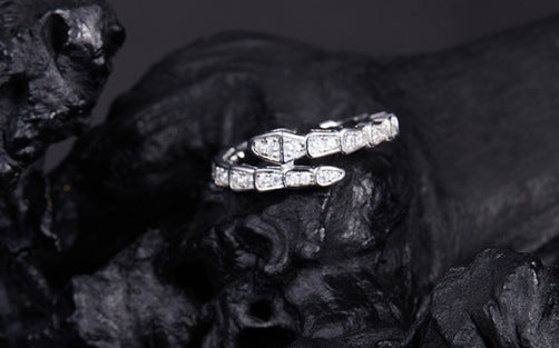 925 Silver Snake-Shaped Ring | Moissanite or CZ