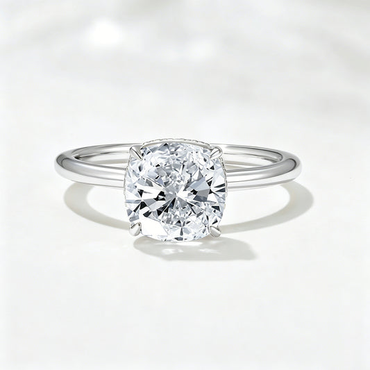 Wholesale 925 Sterling Silver Ice Flower Cut Zircon Ring Floral Design