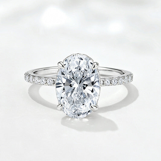 Wholesale 925 Sterling Silver Ice Flower Cut Zircon Ring Light Luxury Floral Design