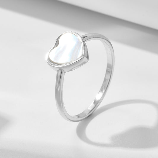 Wholesale 925 Sterling Silver Heart Zircon Ring Ins Style Elegant Style
