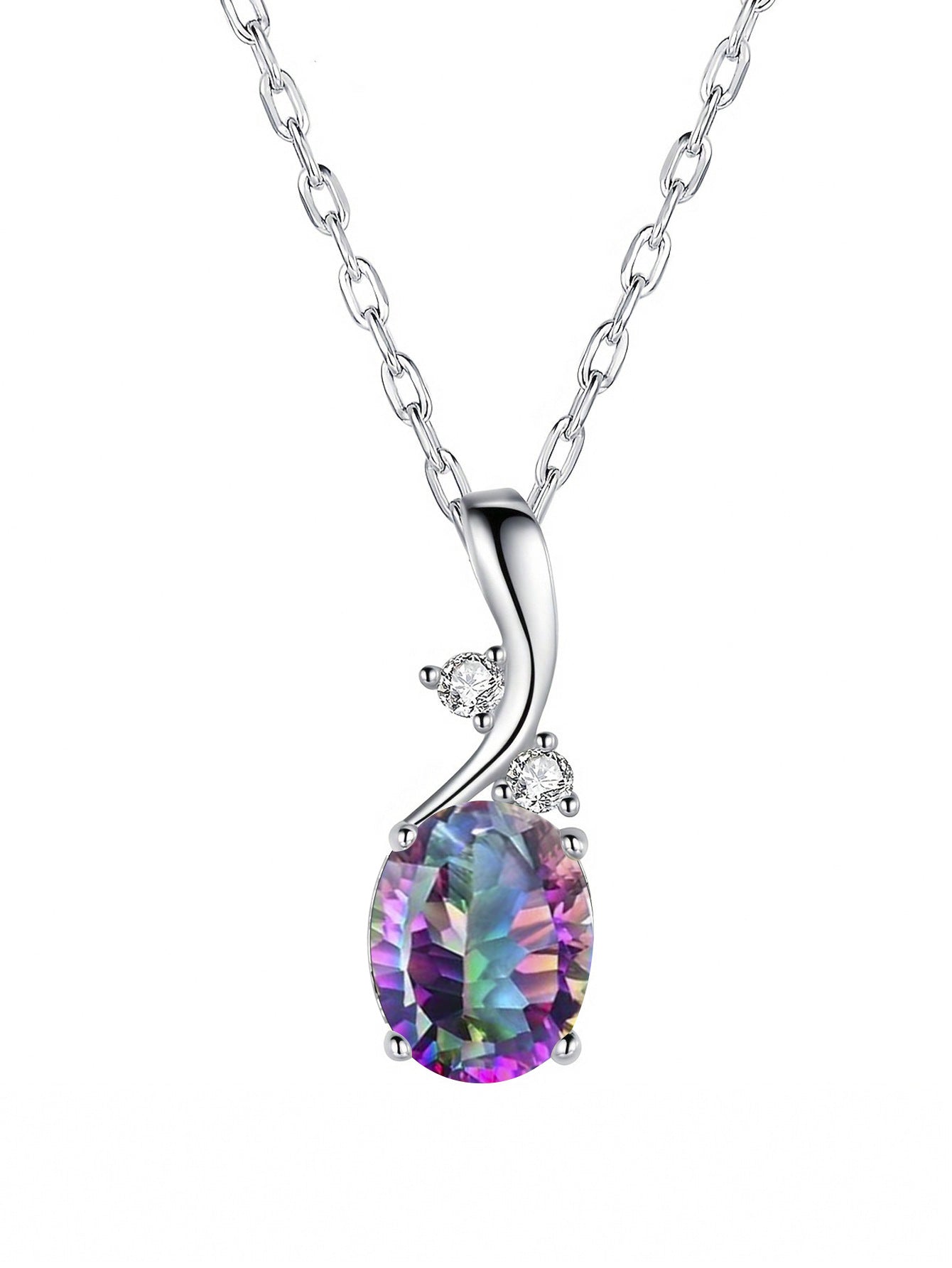Oval White Fire Opal Pendant Necklace |Wholesale Opal Jewelry | Bo Cheng Jewelry