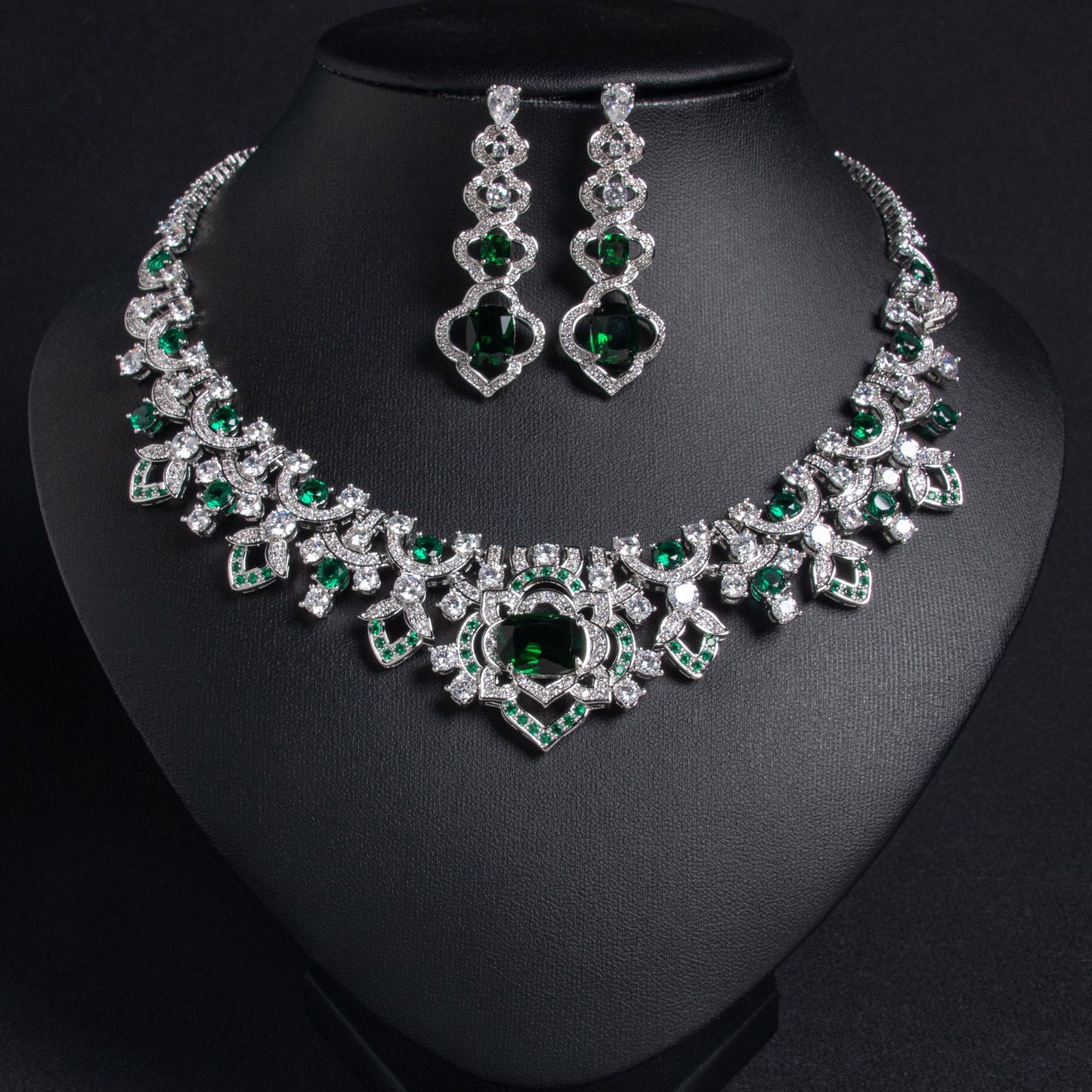 Full Zircon Diamond Jewelry Set Gold Plated OEM Wholesale