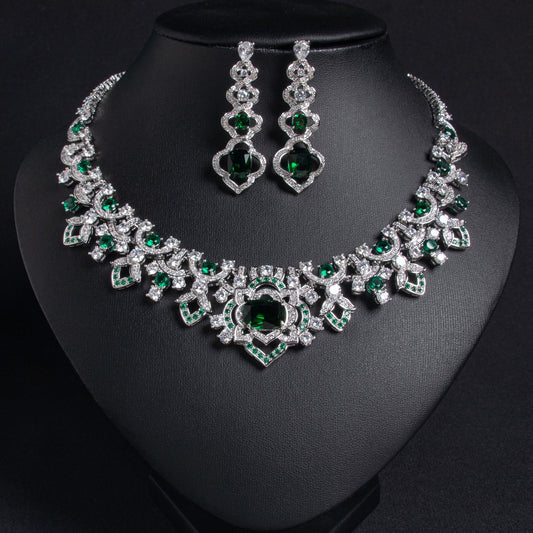 Full Zircon Diamond Jewelry Set Gold Plated OEM Wholesale