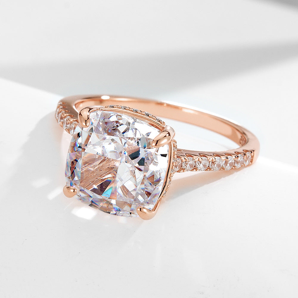 Wholesale 925 Sterling Silver A Zircon Wedding Combination European Ring
