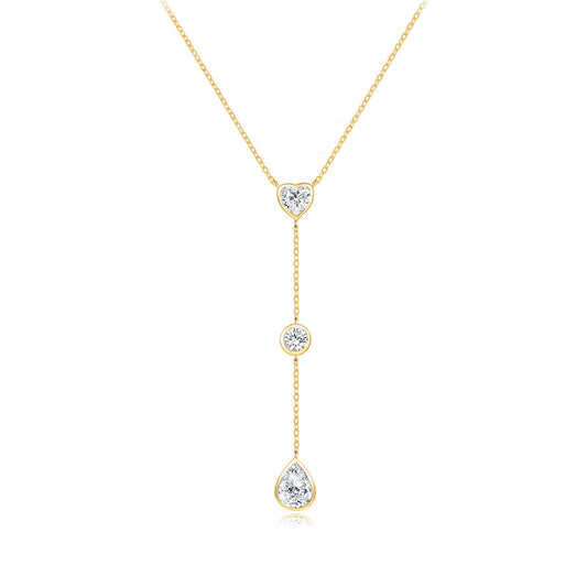 925 Silver Bezel Set Lock Necklace | Moissanite or CZ | Wholesale