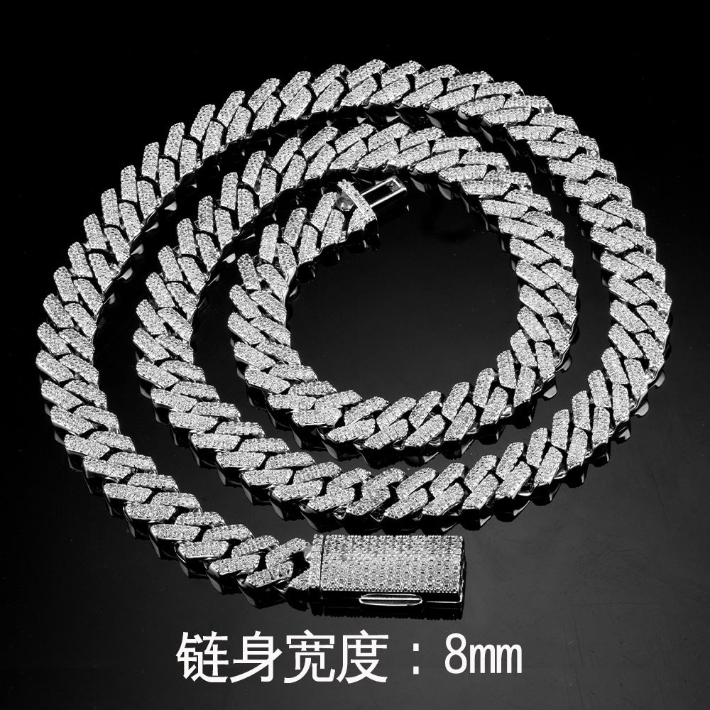 925 Silver European American Cuban Necklace | Moissanite or CZ | Wholesale