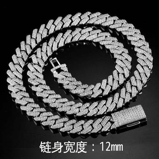925 Silver European American Cuban Necklace | Moissanite or CZ | Wholesale
