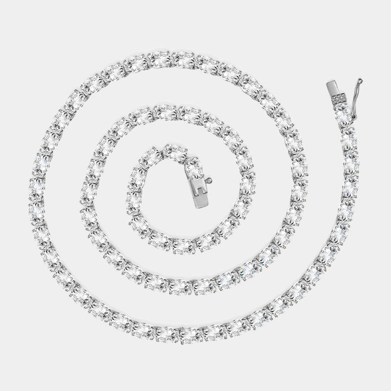 925 Silver Minimalist Oval Necklace | Moissanite or CZ | Wholesale
