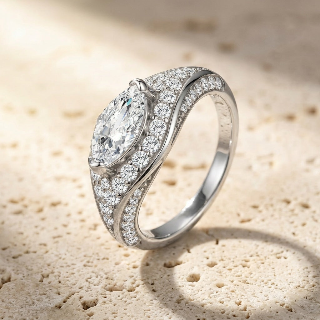 925 Silver Fashion Marquise Ring | Moissanite or CZ
