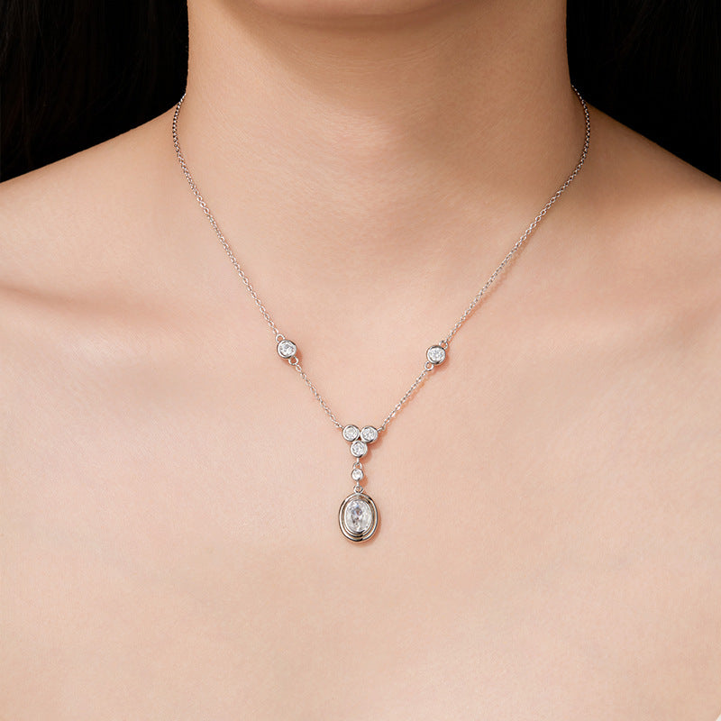 925 Silver Minimalist Lock Necklace | Moissanite or CZ | Wholesale