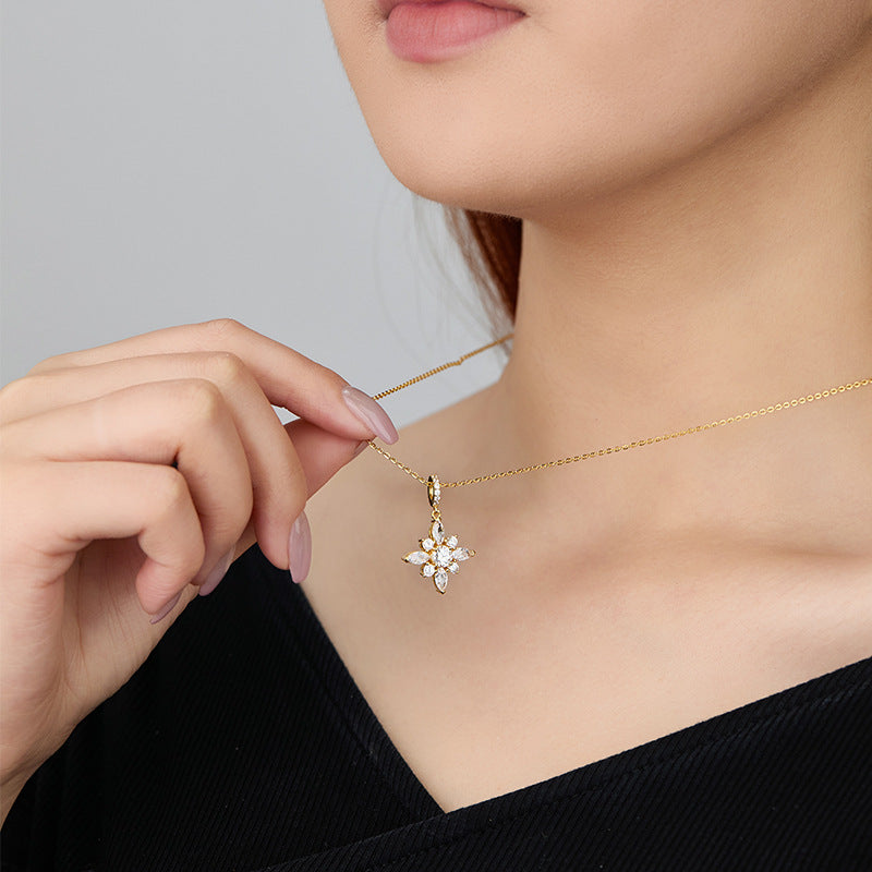 925 Silver Niche Snowflake Necklace | Moissanite or CZ | Wholesale