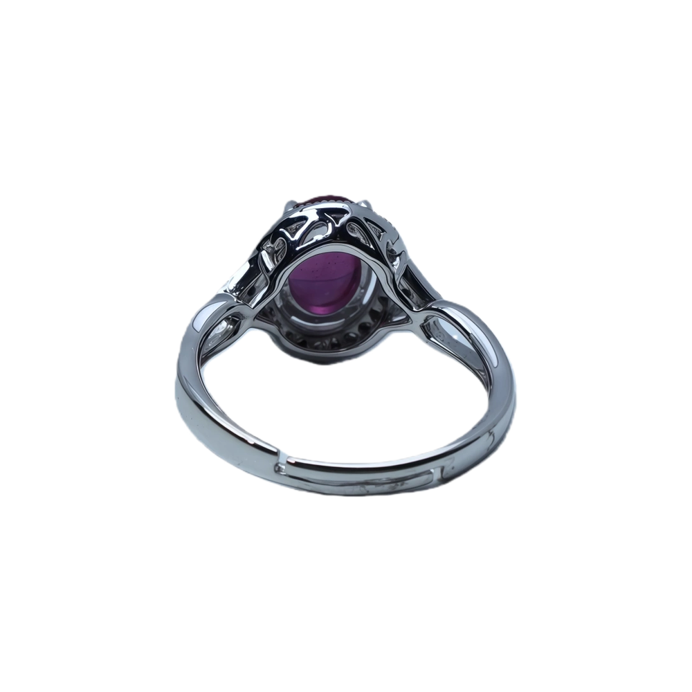 Red corundum Sterling Silver Ring