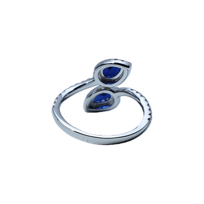 Pear-Shaped Twisted Sapphire Ring