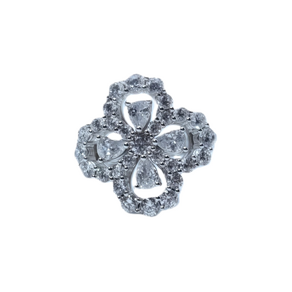Wholesale Flower-Shaped CZ Diamond Ring