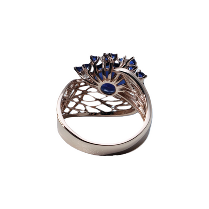 Purple Zircon Copper Closed-End Ring | Rose Gold-Plated Halo with Braided Texture Band