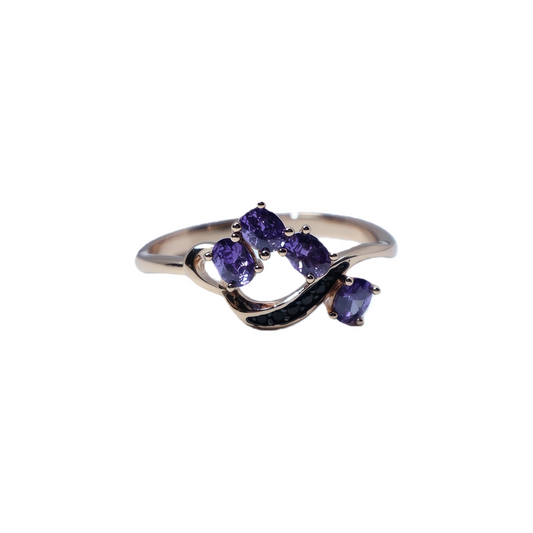 Purple copper ring worn on hand gold plated supplier