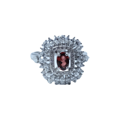 Square Luxury Garnet Ring
