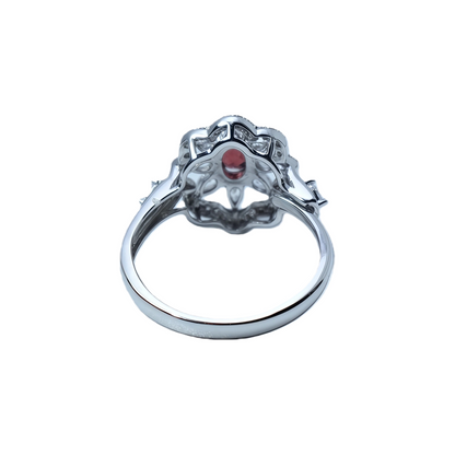 Flower-Shaped Luxury Garnet Ring