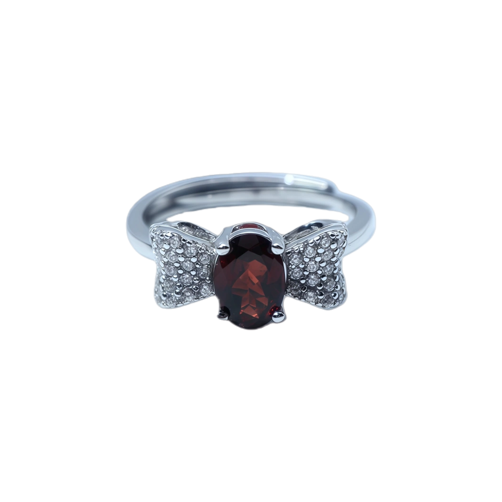 Bow Garnet Women's Ring