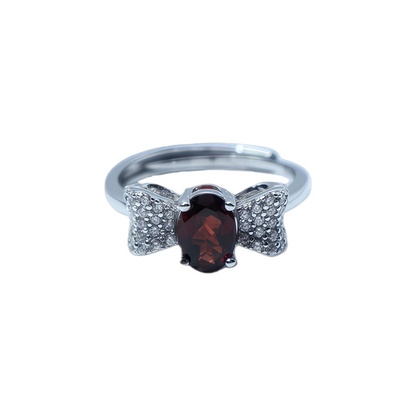 Bow Garnet Women's Ring