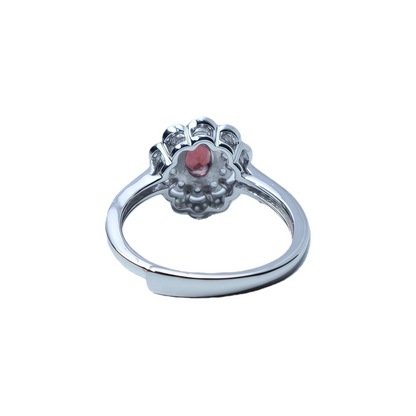 Garnet Accent Stones  Floral Ring