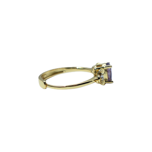 Simple amethyst ring worn on hand 925 silver supplier
