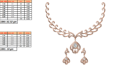 18K Gold Necklace & Earring Set 2 | Moissanite Natural Diamond Lab Diamond | Bridal Luxury | Bo Cheng Jewelry